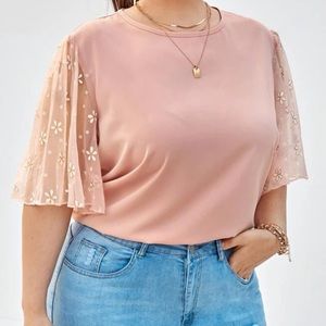 Women’s Plus Size Pink Floral Top | Size 3XL